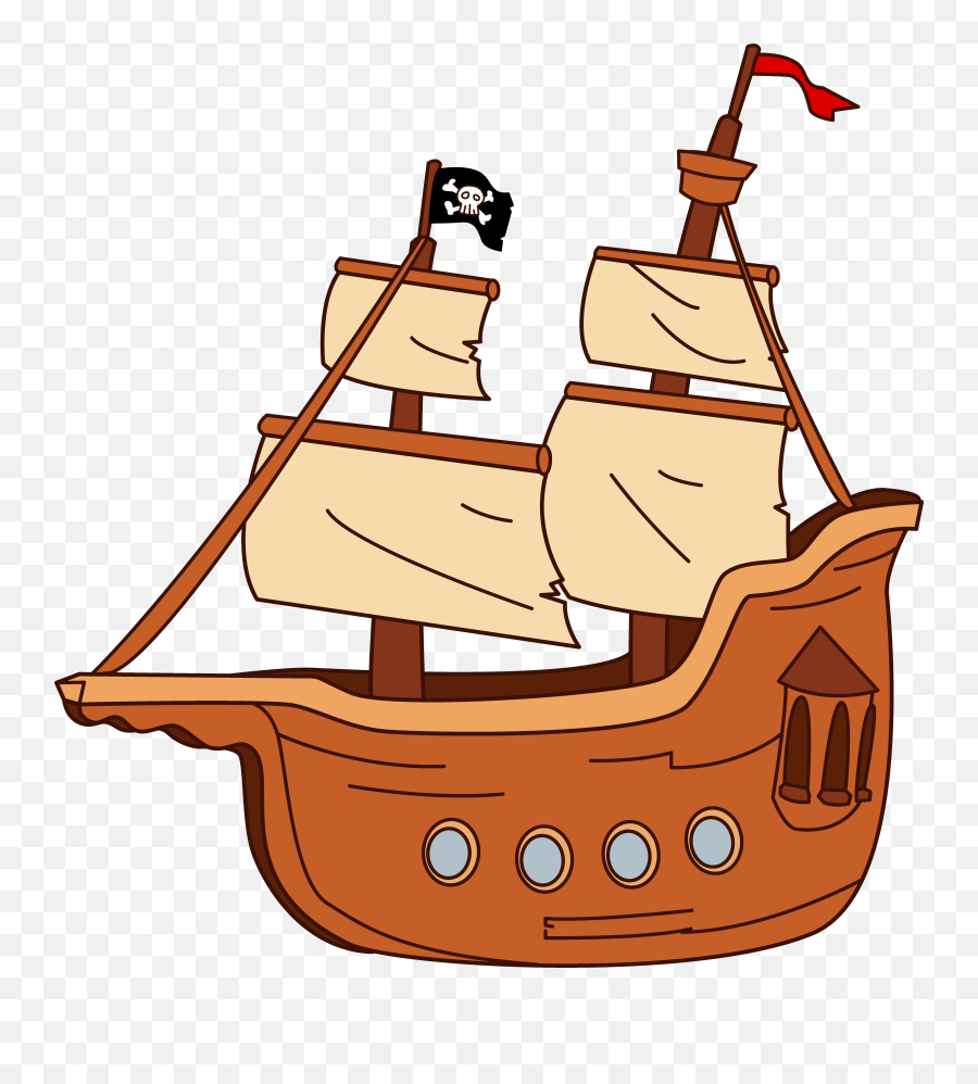 Free Cartoon Boat Png Download Clip Art - Pirate Ship Clipart,Boat Png -  free transparent png images 
