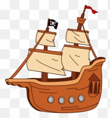 Free Cartoon Boat Png Download Clip Art - Pirate Ship Clipart,Boat Png