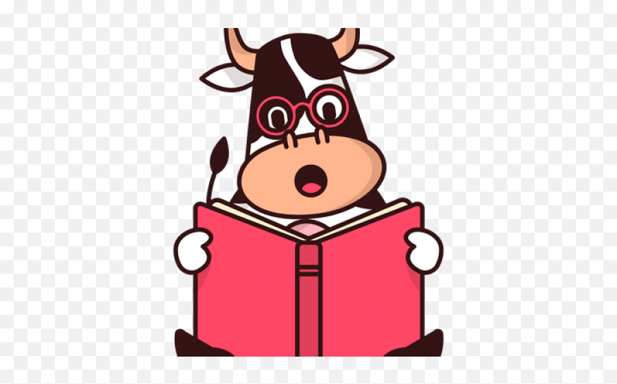 Download Cartoon Cow Images - Cow Reading A Book Hd Png Cow Reading A Book,Minecraft Cow Png