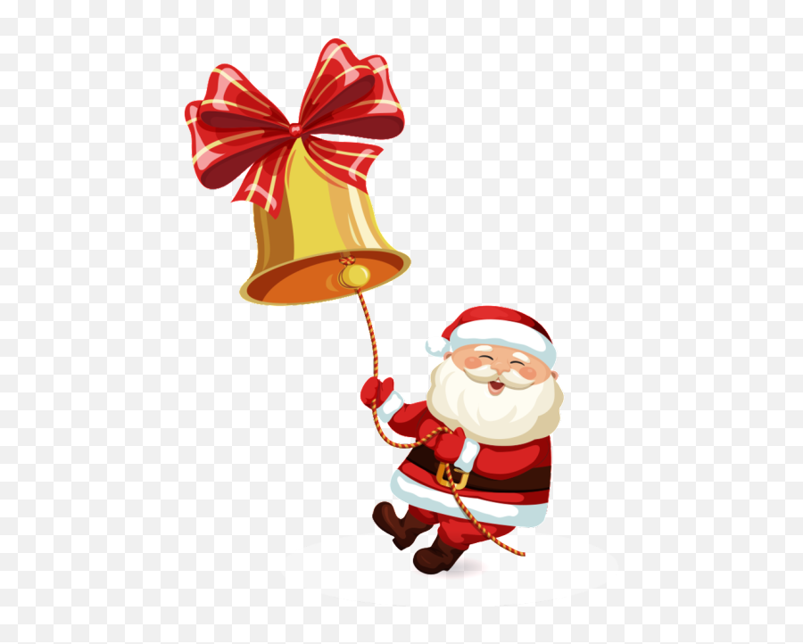 Santa Claus Pulling A Bell With Transparent Editable File - Christmas Day Png,Santa Transparent Background