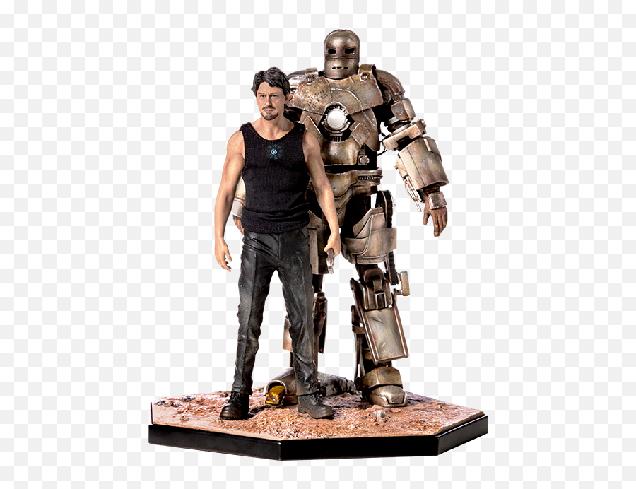 Iron Man Mark I And Tony Stark Statue - Tony Stark E Mark 1 Iron Studios Png,Tony Stark Png