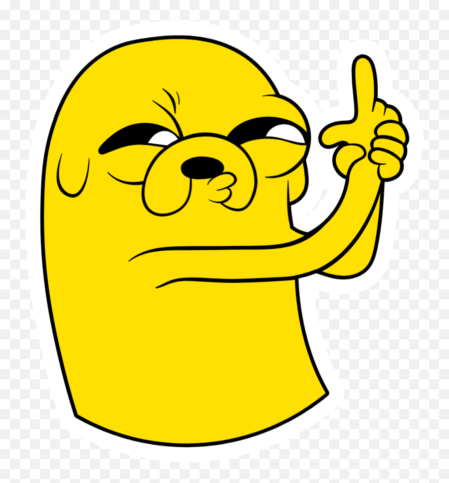Adventure Time Jake Finger Gun Sticker - Sticker Mania Jake The Dog Pew Pew Png,Finger Gun Png