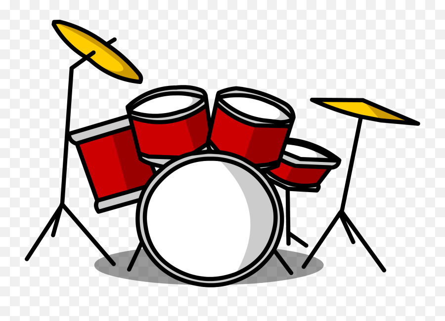 Drum Set Clipart Png Transparent - Easy Drum Set Cartoon,Drum Set Transparent Background