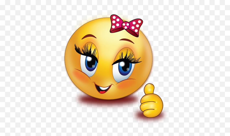 Cheer Happy Girl Thumb Up Emoji - Thumbs Up Female Emoji Png,Thumbs Up Emoji Png