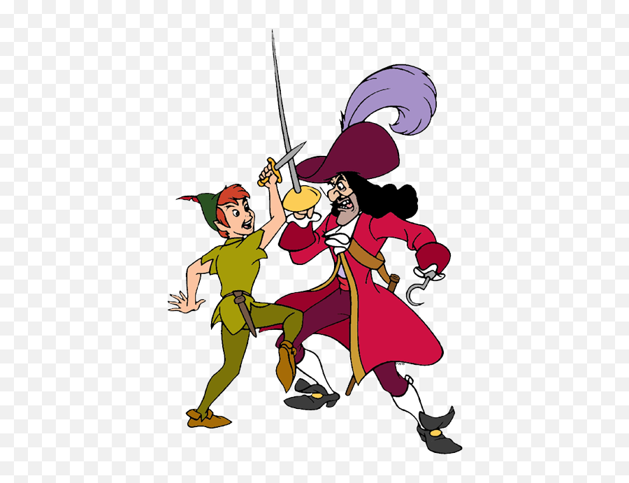 Peter Pan And Captain Hook Fight Png - Captain Hook And Peter Pan,Captain Hook Png