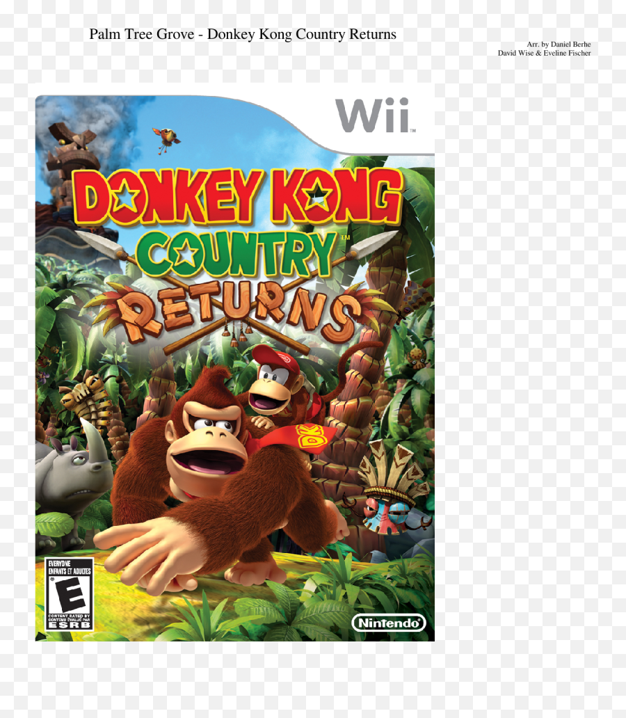 Palm Tree Grove - Donkey Kong Country Returns Sheet Music Donkey Kong Returns Wii Png,Donkey Kong Country Logo