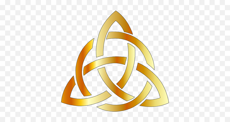 Golden Triquetra Celtic Cross - 3 Point Celtic Trinity Knot Tapestry Simbolos De Proteccion Celta Triqueta Png,Celtic Knot Transparent Background