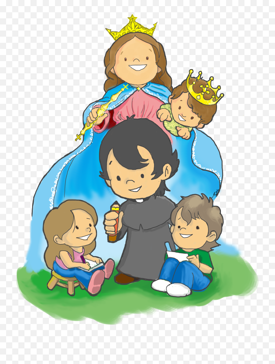 Mary Help Of Christians With Don Bosco Mario - Mary Help Of Chrisitans Clipart Png,Dorothy Day Icon