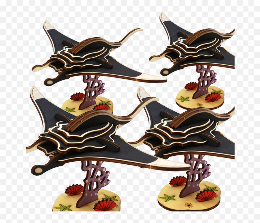 Manta Ray Fish Colored 3d Wooden Puzzle Touchwoodesign - Fictional Character Png,Manta Ray Icon