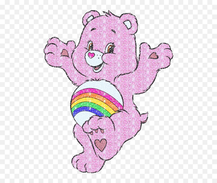 Carebear Cheerbear Pink Glitter Png - Pink Care Bear Cartoon,Glitter Png