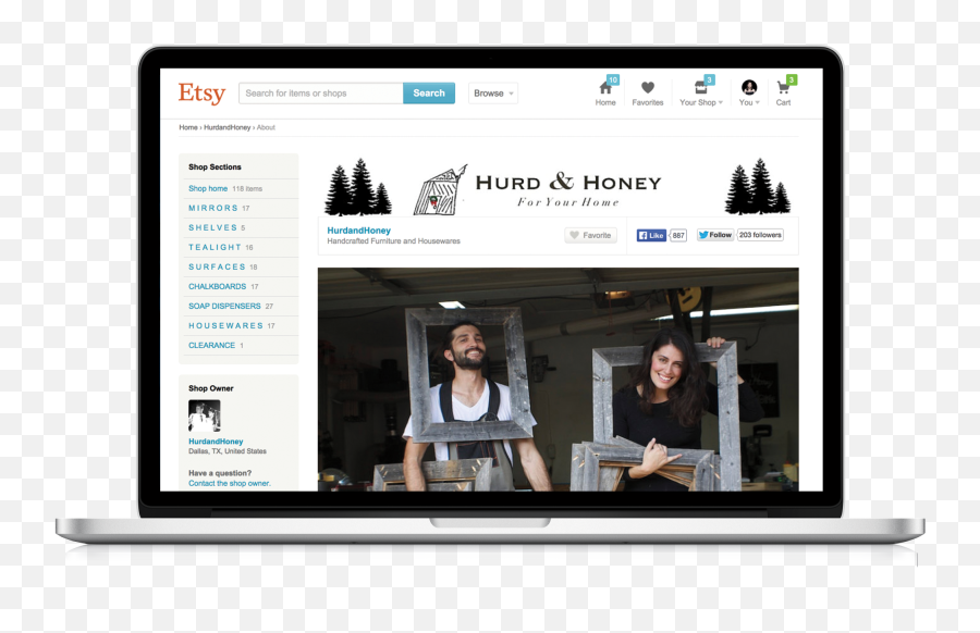 Download Hd Etsy Shop Desktop In Laptop - Led Language Png,Etsy Icon For Website
