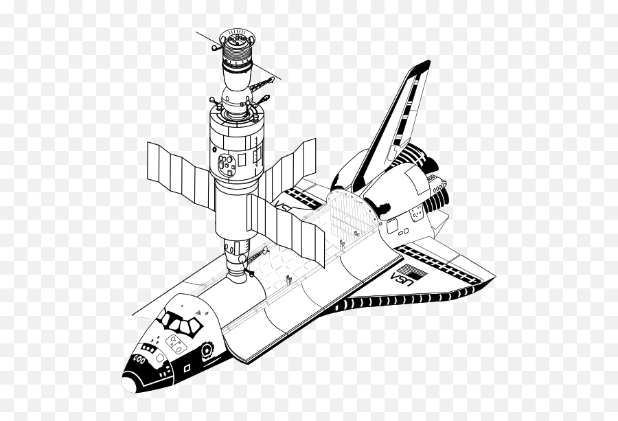 Download Hd Drawing Space Shuttle - Space Station Drawing Space Shuttle Soyuz Comparison Png,Space Shuttle Png