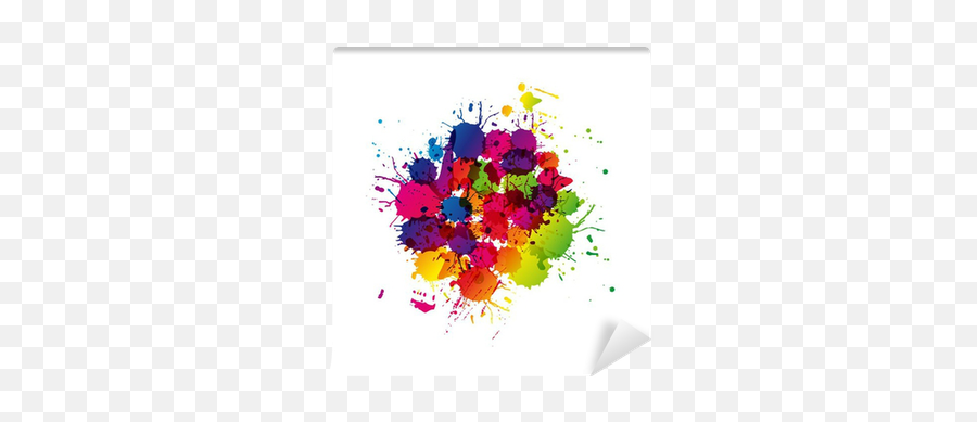 Colored Splashes In Abstract Shape Wall Mural U2022 Pixers We Live To Change - Paint Color Splash Effect Png,Abstract Shape Png