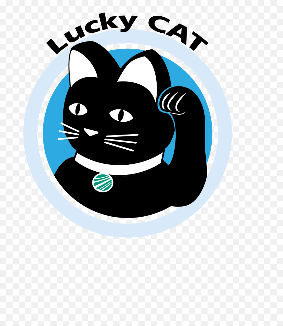 Download Hd Lucky Cat Logo - Lucky Black Cat Logo Png,Black Cat Logo