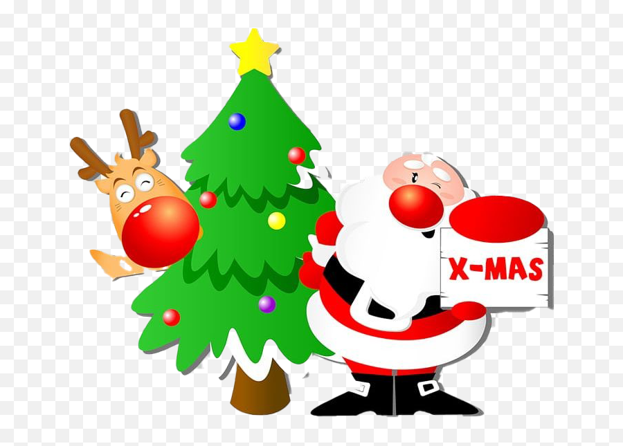 Xmas Png Transparent Picture - Reindeer Cartoon Christmas Tree,Xmas Png
