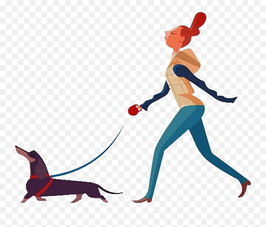 Dog Walking Woman - Walk The Dog Woman Png Download 1353 Walking Dog Clipart Png,Woman Walking Png