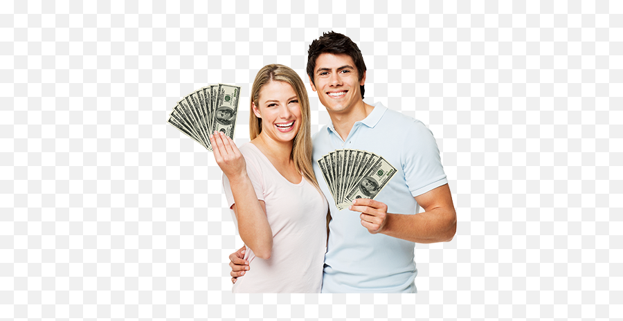 Download Hd Couple Holding With Money Transparent Png Image - 100 Dollars,Money Transparent Png