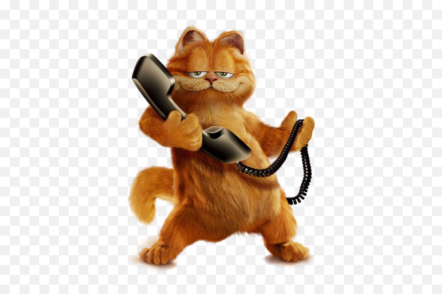 Garfield With Phone Png Free Picture - Garfield With Phone,Garfield Png