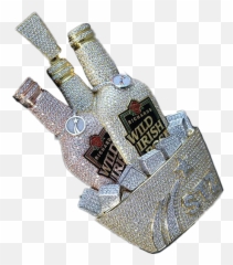Iced Out Wild Irish In Bucket Pendant - Rose Wine png