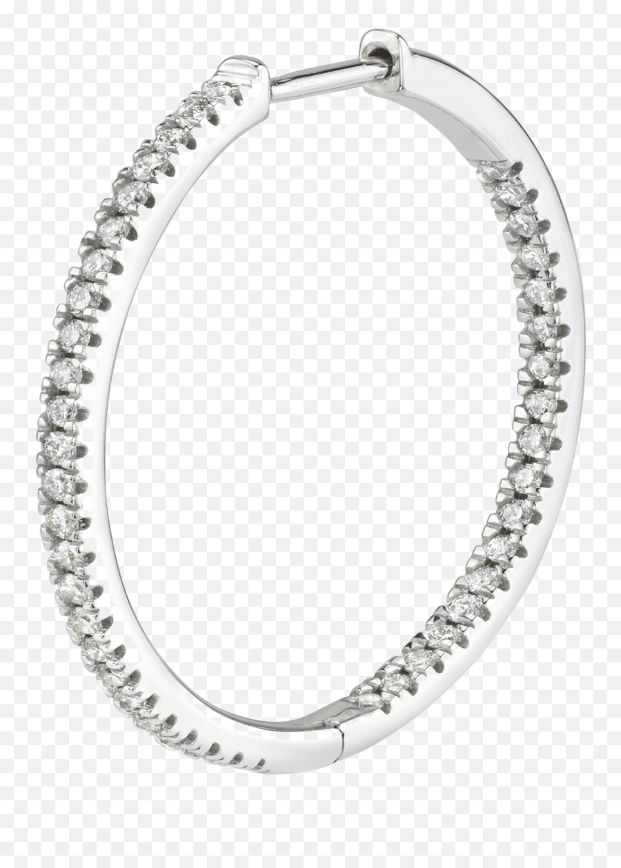 Large Diamond Inside Out Hoop Earring - Earrings Full Size Solid Png,Hoop Earrings Png
