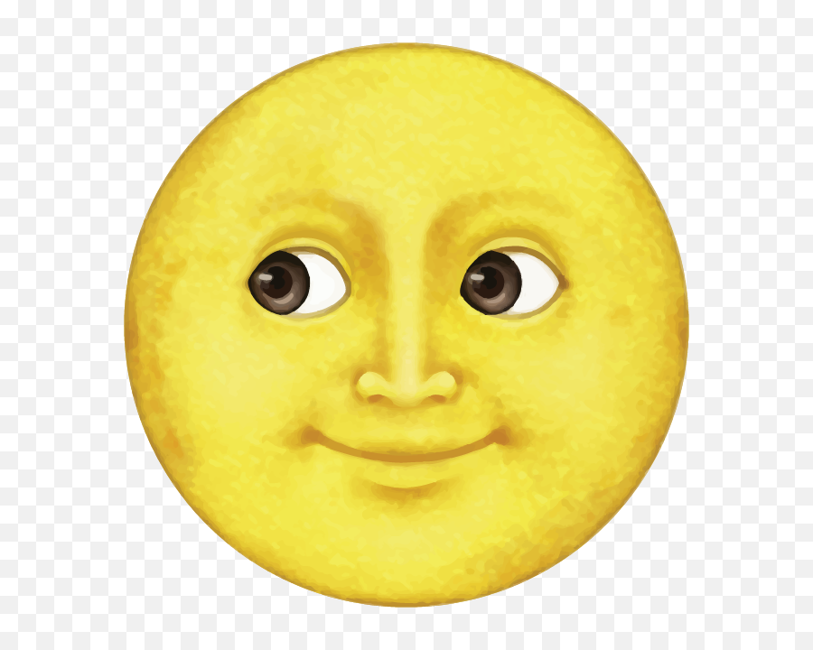 Download Yellow Moon Emoji - Man In The Moon Face Png,Moon Emoji Png