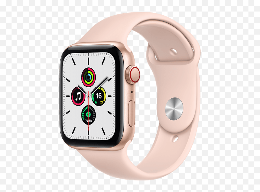 Compare Apple Watch Models - Apple Watch Se Gps 44mm Gold Aluminium Case With Pink Sand Sport Band Png,Where To Find The I Icon On Apple Watch