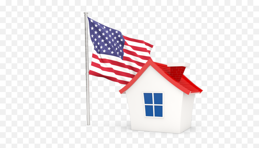 House With Flag Illustration Of United States - Malaysia Flag On House Png,Us Flag Icon