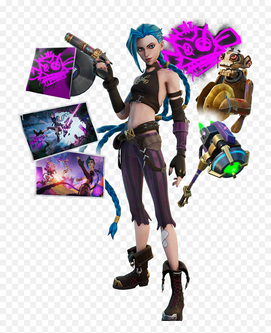 Arcane Jinx U2013 Fortnite Bundle Skin - Tracker Arcane Jinx Skin Fortnite Png,League Piltover Icon