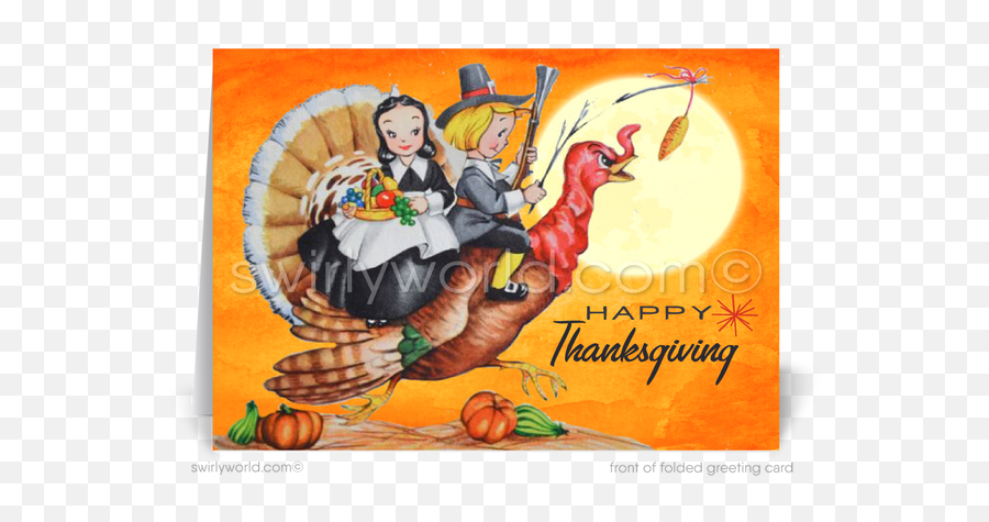 Vintage Thanksgiving Cards - Swirlyworlddesign Vintage Thanksgiving Card Png,Happy Thanksgiving Icon
