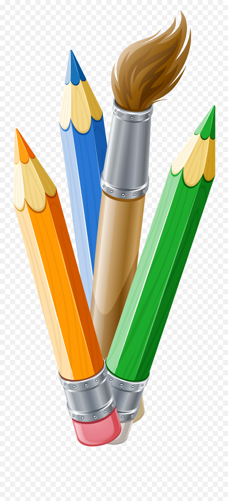 Paintbrush Clipart Pens Transparent Free - Paint Brush And Pencil Png,Paintbrush Clipart Transparent