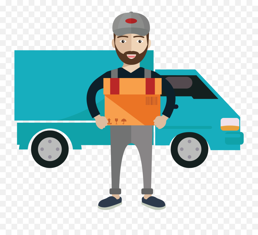 Delivery Courier Royalty Free Illustration - Indian Truck Delivery Man Cartoon Png,Driver Png