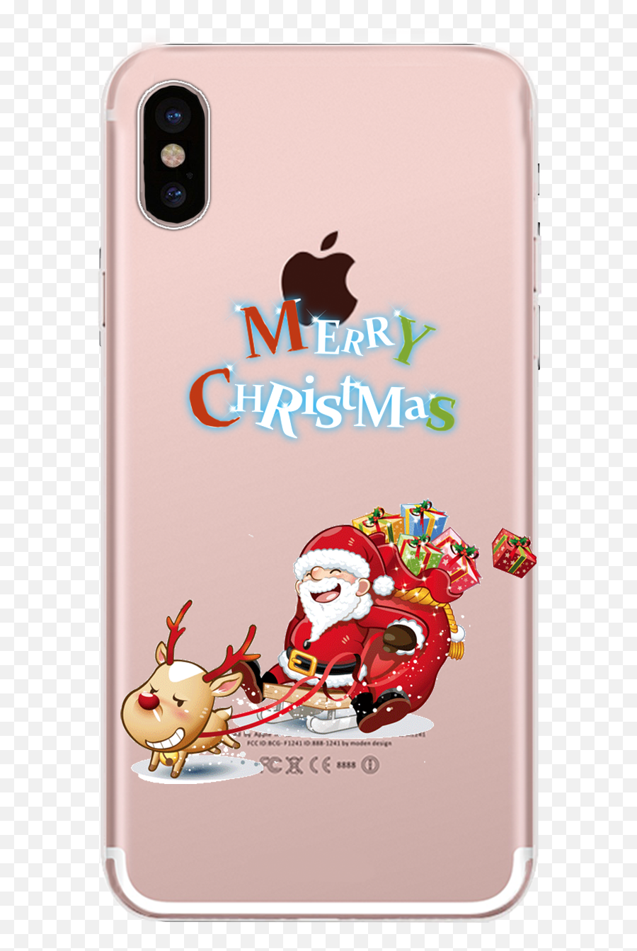 Cute Christmas Design Transparent Silicone Cases Cover Coque For Iphone X 8 7 4 4s 5 5c 5s Se 6 6s Plus Luxury Phone Case - Iphone Png,Iphone X Transparent