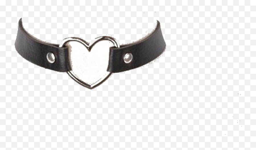 Helloexo Necklaces Leather Heart Choker - Trendmenet Black Heart Choker Png,Choker Png