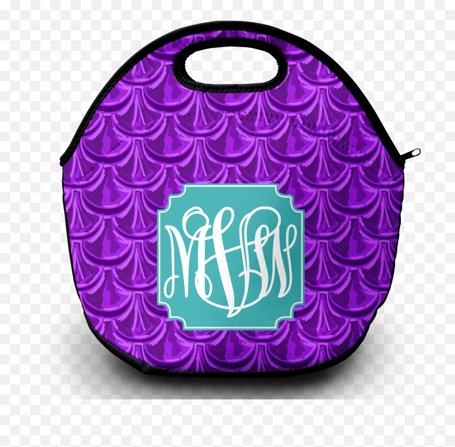 Monogram Lunch Bag Mermaid Scales Purple - Circle Png,Mermaid Scales Png