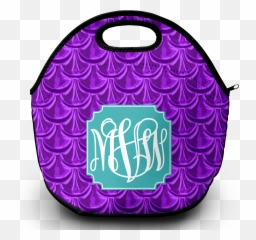 Monogram Lunch Bag Mermaid Scales Purple - Circle Png,Mermaid Scales Png