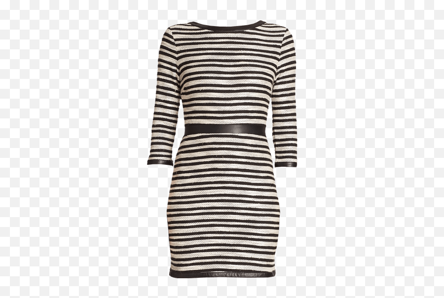 Black White Faux Leather Dress Free Png Images - Tory Burch Logo T Shirt,Striped Background Png