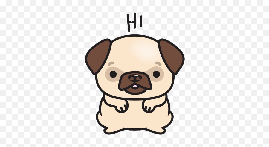 Kawaii Pug Png File - Cute Pug Drawing,Pug Png