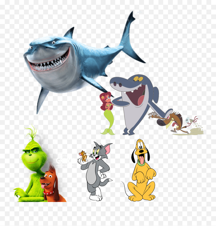 Sharksticker Picsart Httpswwwstickpngcom - Bruce Finding Nemo Characters Png,Grinch Png
