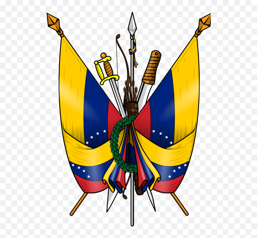 Butterfly Pollinator Flag Png Clipart - Coat Of Arms Of Venezuela,Venezuela Flag Png