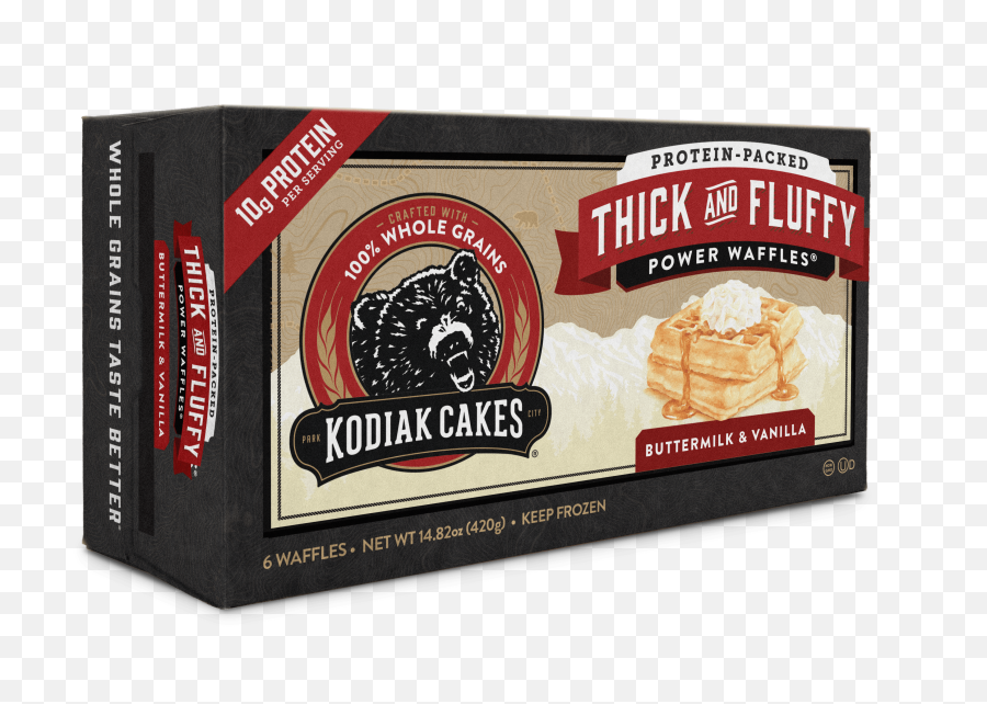 Buttermilk U0026 Vanilla Thick And Fluffy Power Waffles U2013 Kodiak - Cake Png,Waffle Transparent
