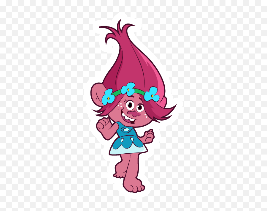 Trolls Queen Poppy Sticker - Sticker Mania Fictional Character Png,Poppy Troll Png