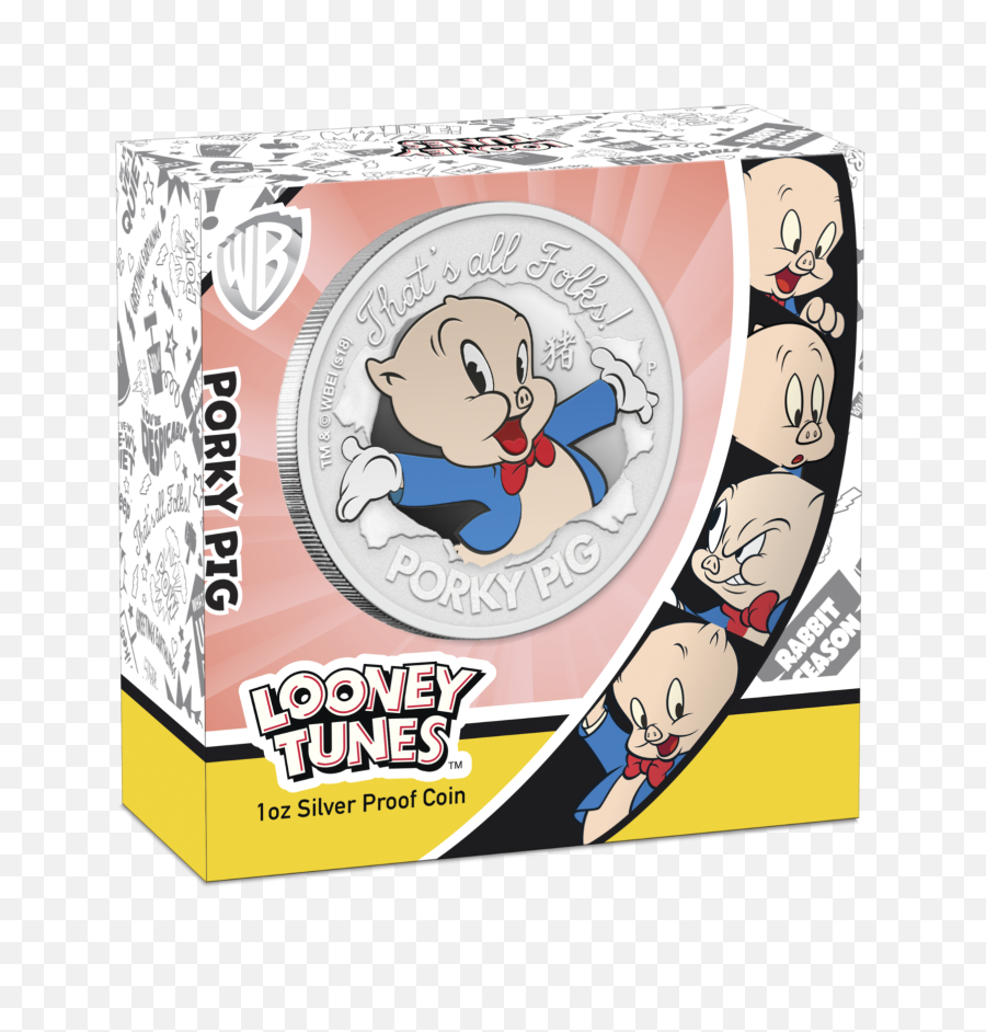 Porky Pig 1oz Silver Proof Coin - Looney Tunes 2019 Png,Porky Pig Png