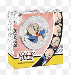 Porky Pig 1oz Silver Proof Coin - Looney Tunes 2019 Png,Porky Pig Png