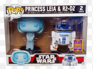 Star Wars - Princess Leia Holo U0026 R2d2 Sdcc 2017 Exclusive Pop Vinyl Figure 2pack Princess Leia And R2d2 Funko Pop Png,R2d2 Transparent