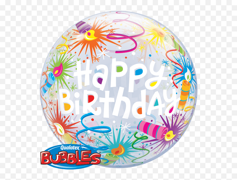 Download Hd Clear Happy Birthday Balloons Transparent Png - Birthday Balloon Lit Candles Bubble Balloon,Birthday Balloons Transparent