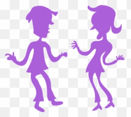 Cartoon People Talking Silhouette - png