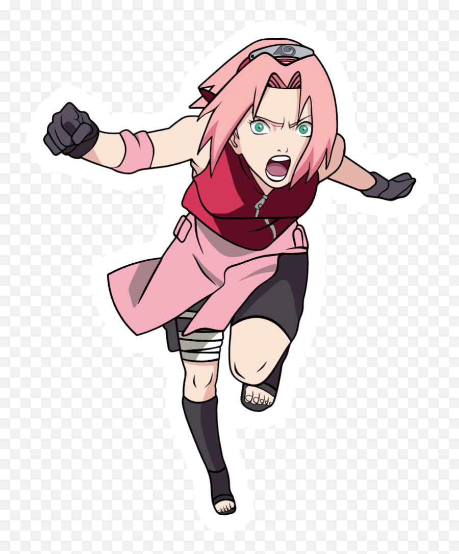 Naruto Running Sakura Sticker - Naruto Shippuden Sakura Haruno Png,Sakura Haruno Transparent