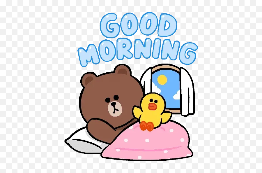 Line Cute And Soft Whatsapp Stickers - Stickers Cloud Cony And Brown Good Morning Png,Line Stickers Transparent