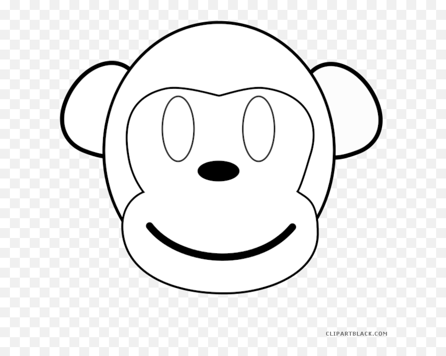 Png Black And White Outline Clipartblack Com Animal - Monkey Outline Monkey Face Drawing,Book Outline Png