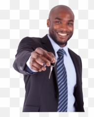 Download Hd Black Businessman Png - Man Holding Keys African American